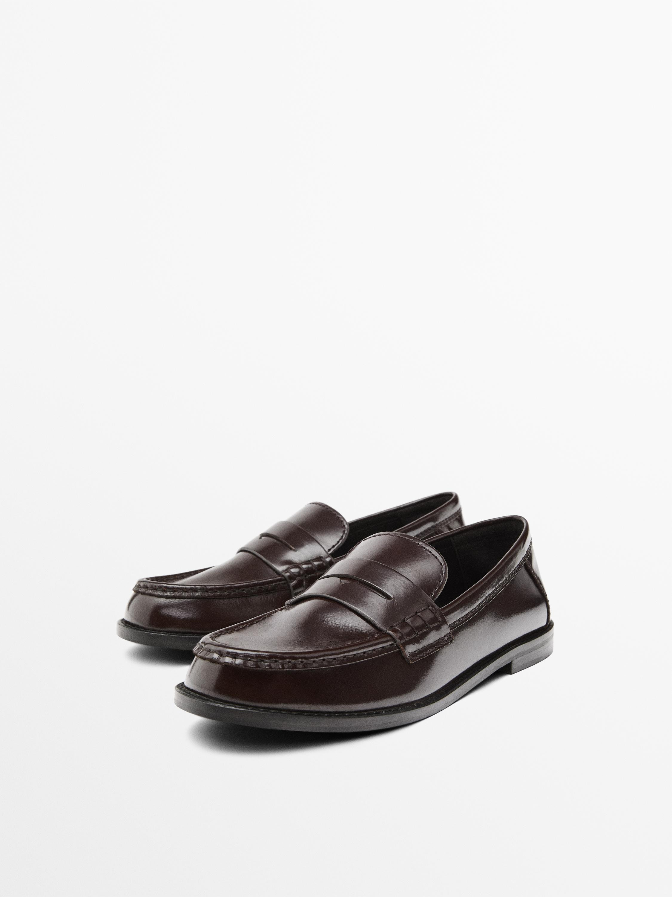 Mocassins en cuir verni | Massimo Dutti FR