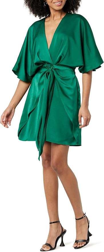 The Drop Women's Estelle Deep V-Neck Front-Tie Mini Dress | Amazon (US)