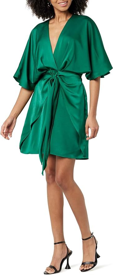 The Drop Women's Estelle Deep V-Neck Front-Tie Mini Dress | Amazon (US)