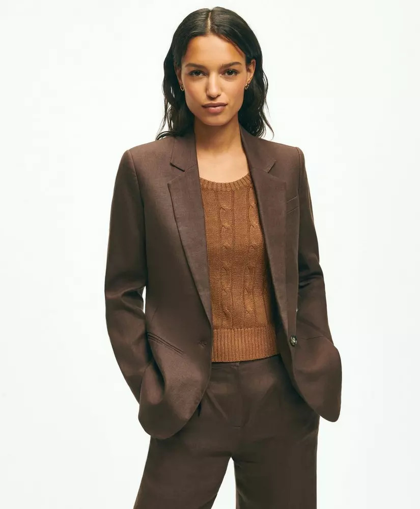Linen One-Button Jacket | Brooks Brothers
