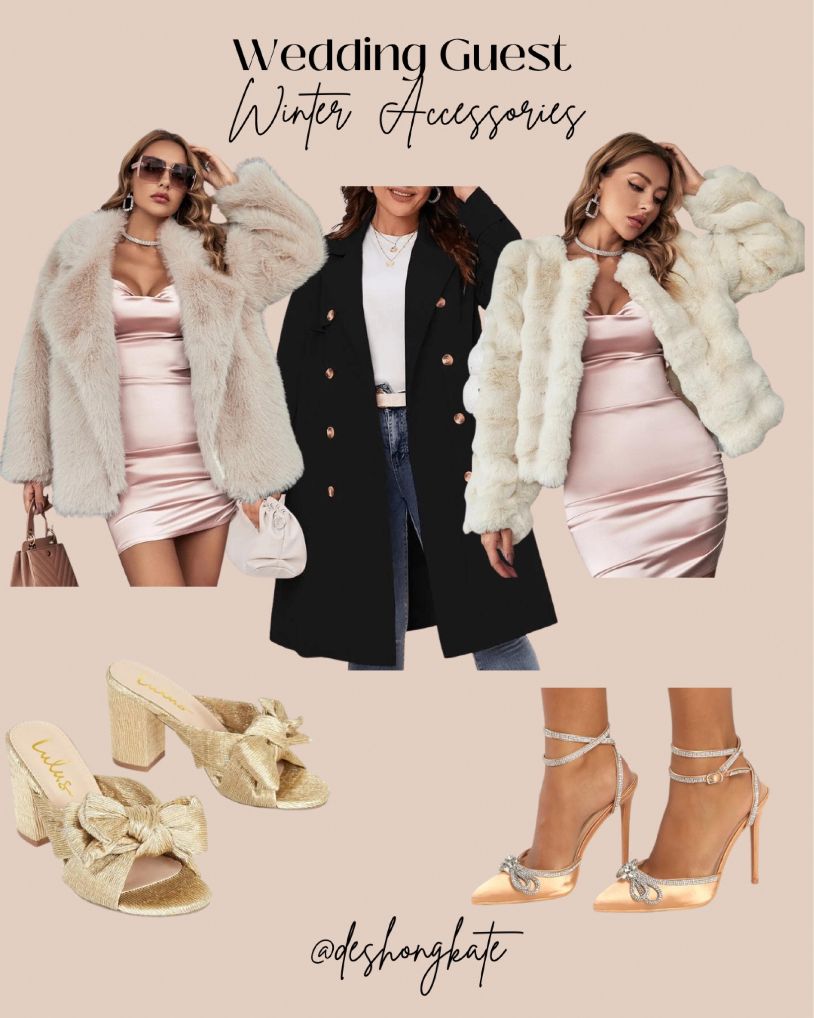 Wedding guest // winter wedding // fuzzy jacket // formal dress // outerwear // cute heels // bow shoes 

#LTKSeasonal #LTKunder100 #LTKwedding