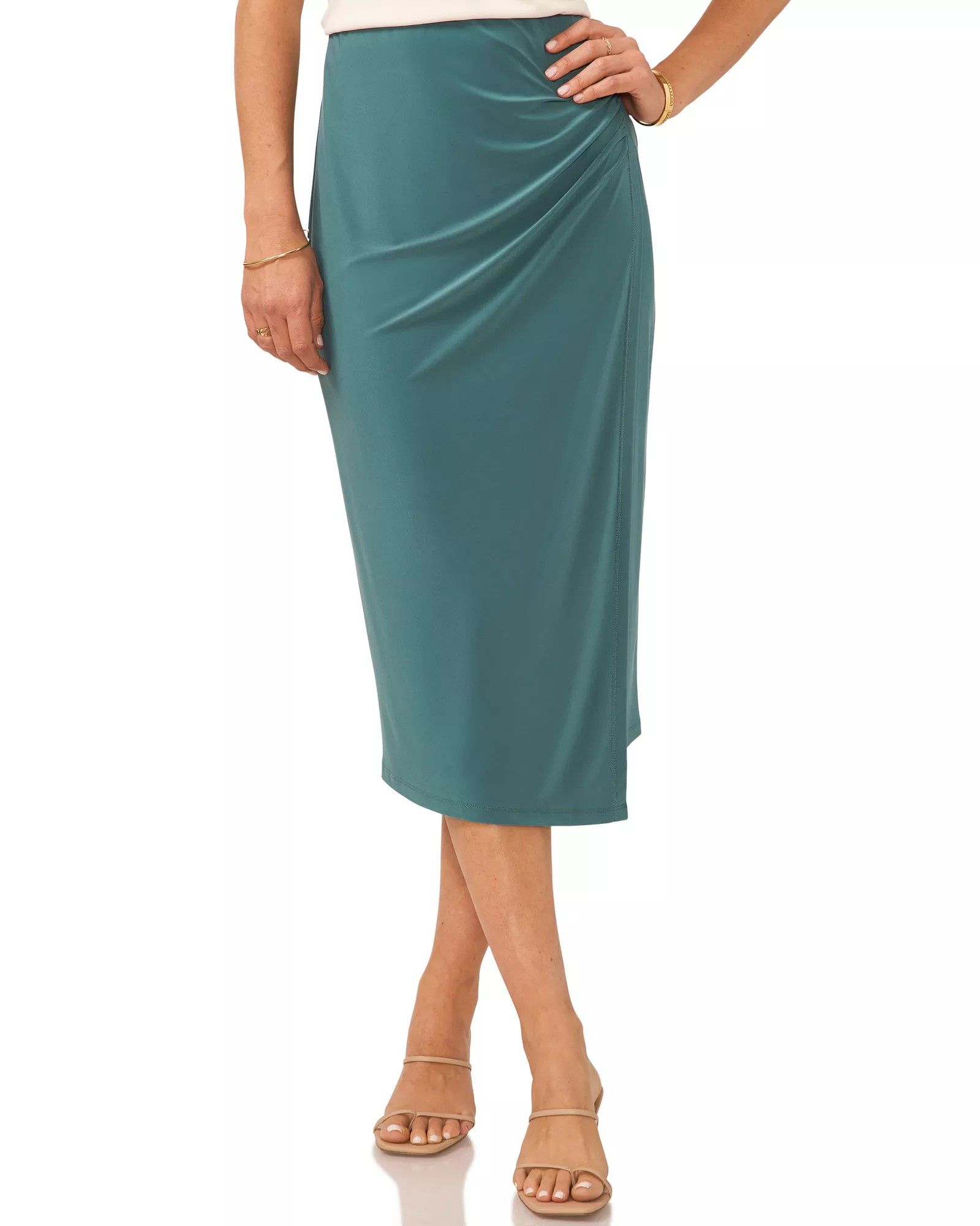 Vince Camuto Ruched Slit Midi Skirt | Vince Camuto