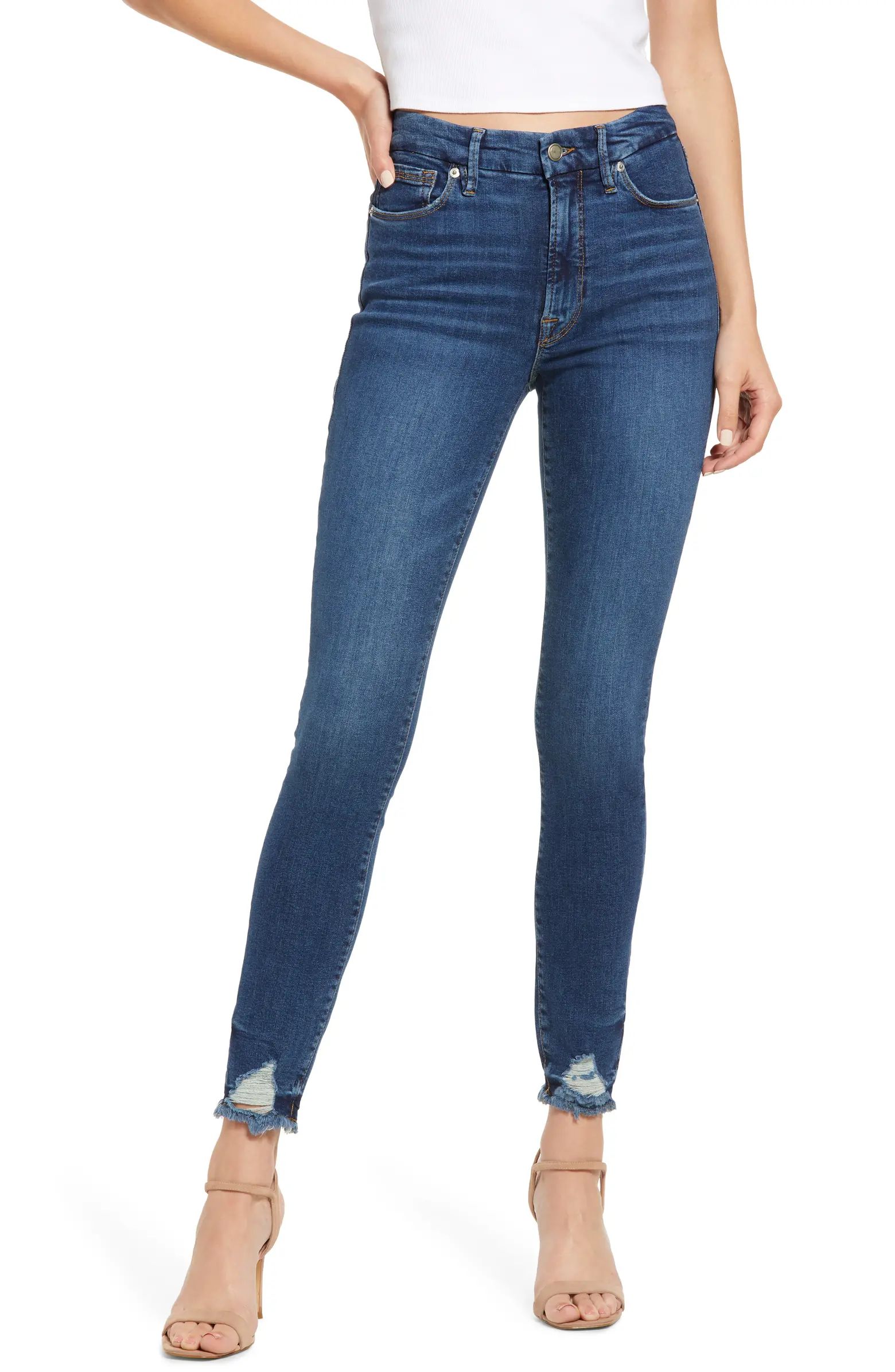 Good American Good Legs Distressed Skinny Jeans | Nordstrom | Nordstrom