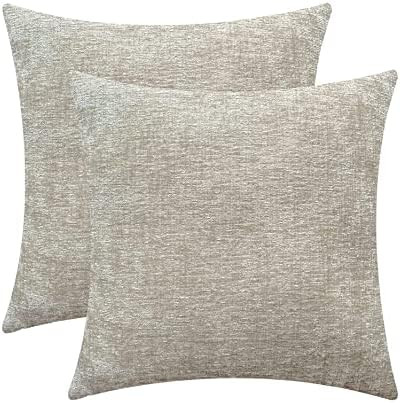Throw Pillow Covers, Soft Chenille Cushion Cover, 18x18 Inch/45x45 Cms, for Sofa Couch Bed Chair,... | Amazon (US)