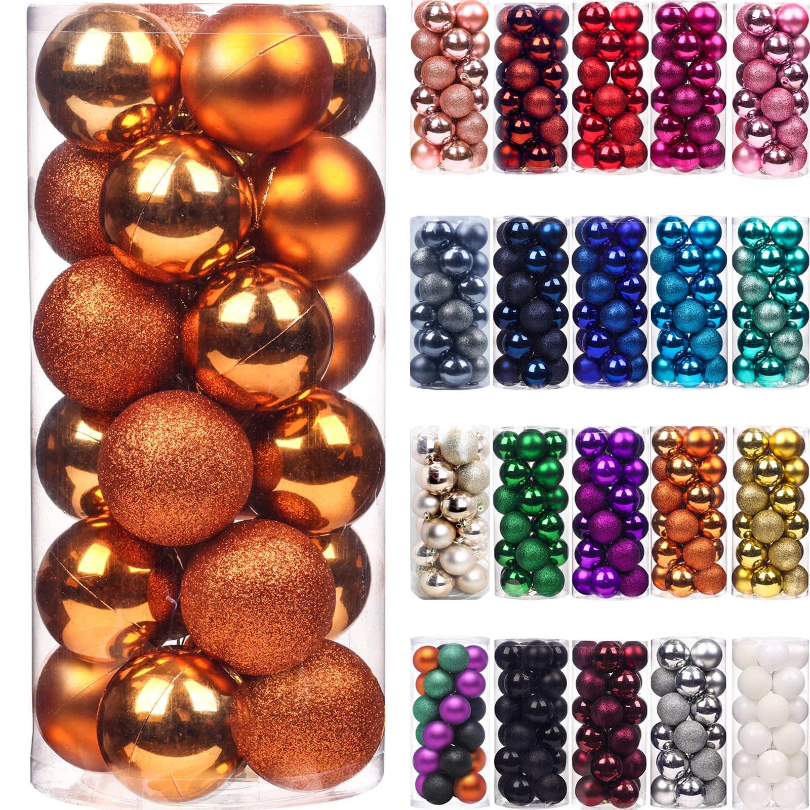 Emopeak 24Pcs Christmas Balls Ornaments for Xmas Christmas Tree - Shatterproof Christmas Tree Dec... | Amazon (US)