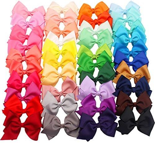 JOYOYO 40 Colors 4" Hair Bows Clips Girls Pigtail Bows Alligator Clips for Baby Girls Fine Hair I... | Amazon (US)