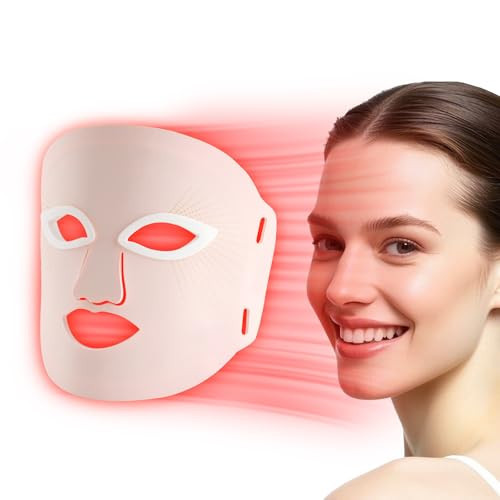 Red Light Therapy Mask, Red Light Therapy for Face, 7 Colors LED Facial Mask for Wrinkle Remove & Anti Aging, Skin Care Home Travel Use,Pink (Upgraded Version) | Amazon (US)