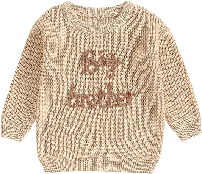 Big Brother Little Brother Matching Outfit Fall Winter Clothes Toddler Baby Boy Sweater Sweatshir... | Amazon (US)