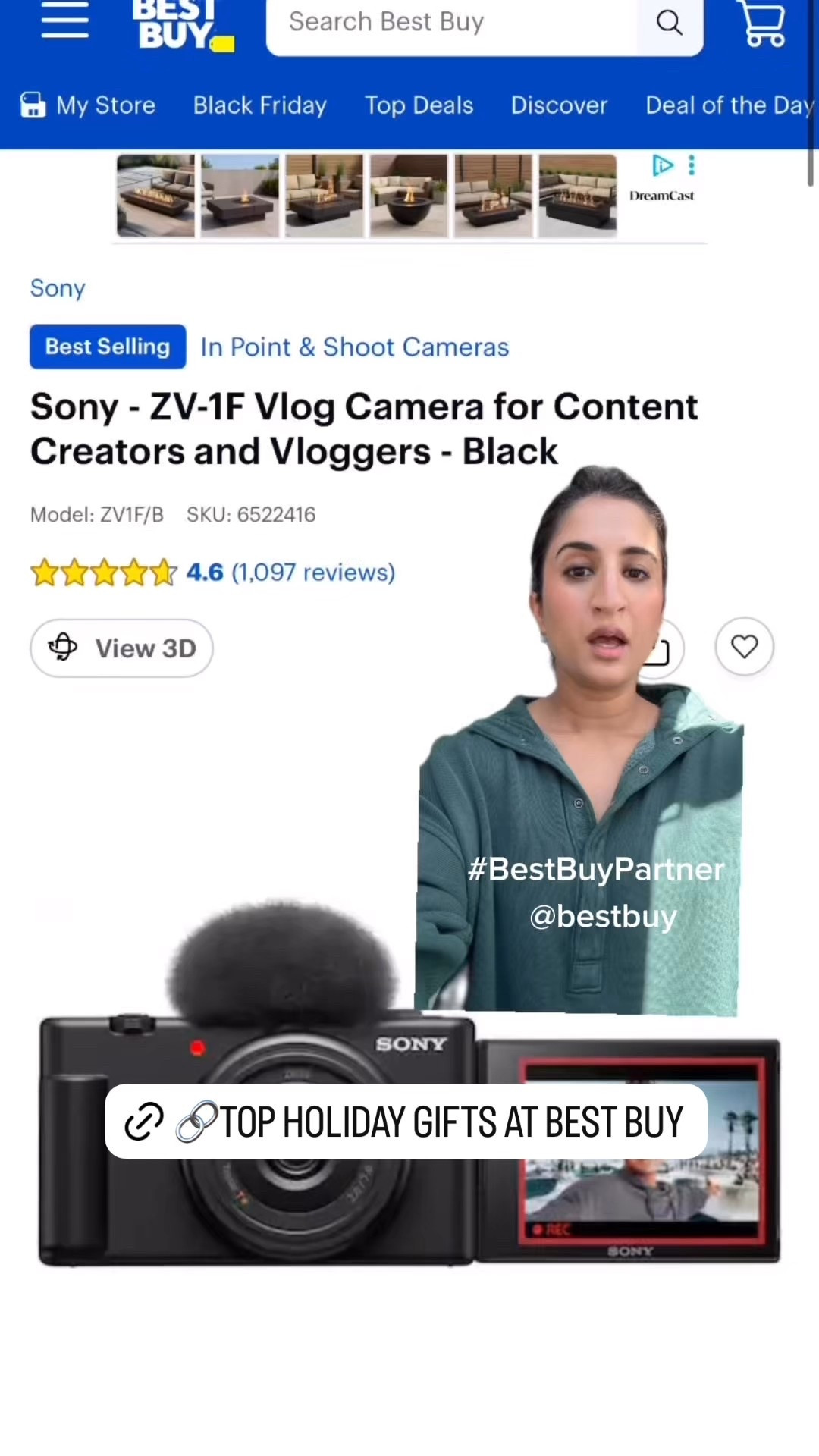 #BestBuyPartner if you’re a creator, let me tell you this camera is absolutely amazing. It’s the Sony - ZV-1F Vlog Camera for Content Creators and Vloggers - Black.
I’ve been using this camera for a while now and the picture and video quality is absolutely unmatched. @bestbuy 