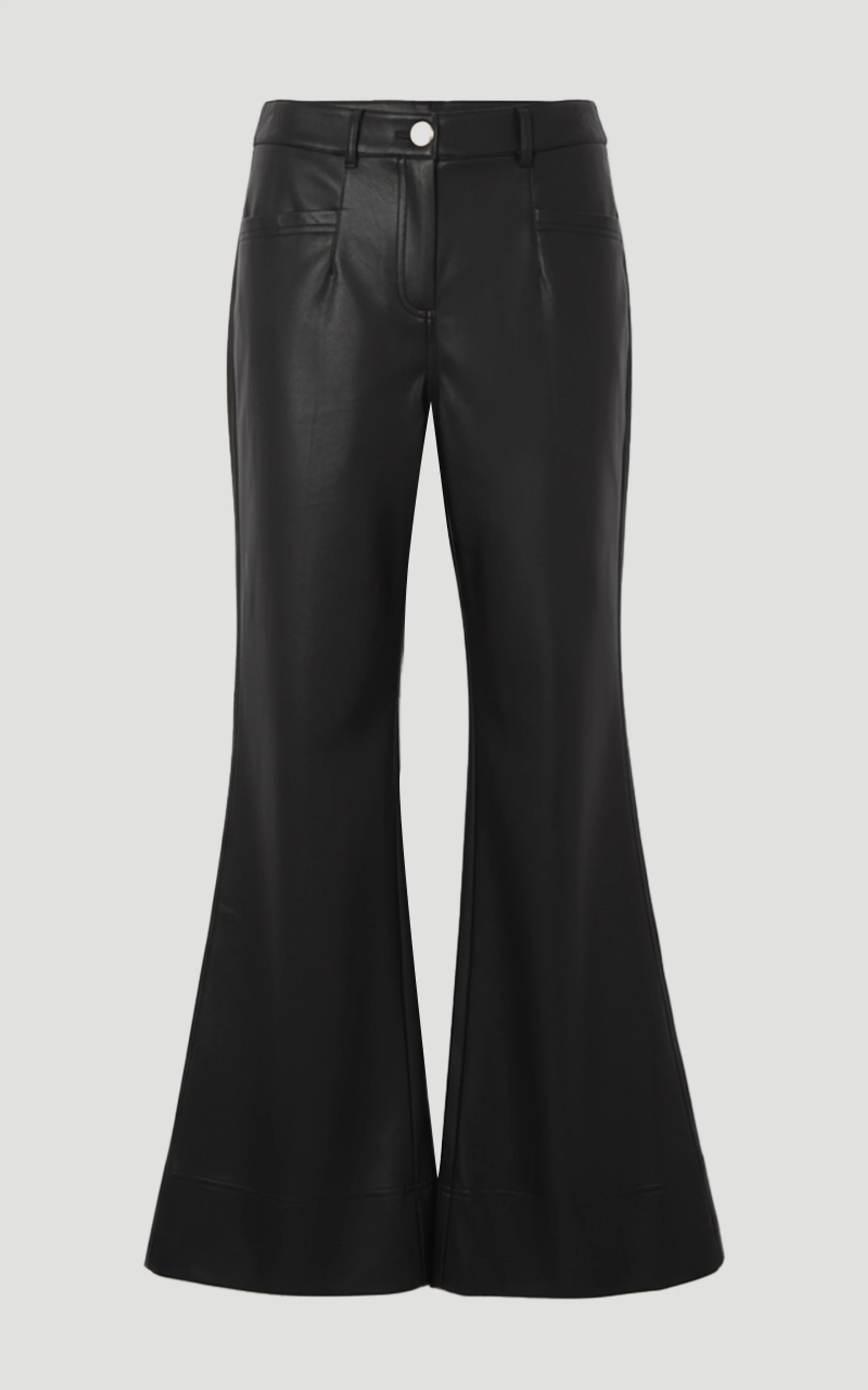 Faux Leather Tailored Kickflare Trouser | Karen Millen UK + IE + DE + NL