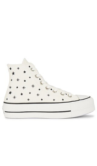 Chuck Taylor All Star Lift Sneaker in Egret, Black, & Moonstone Violet | Revolve Clothing (Global)