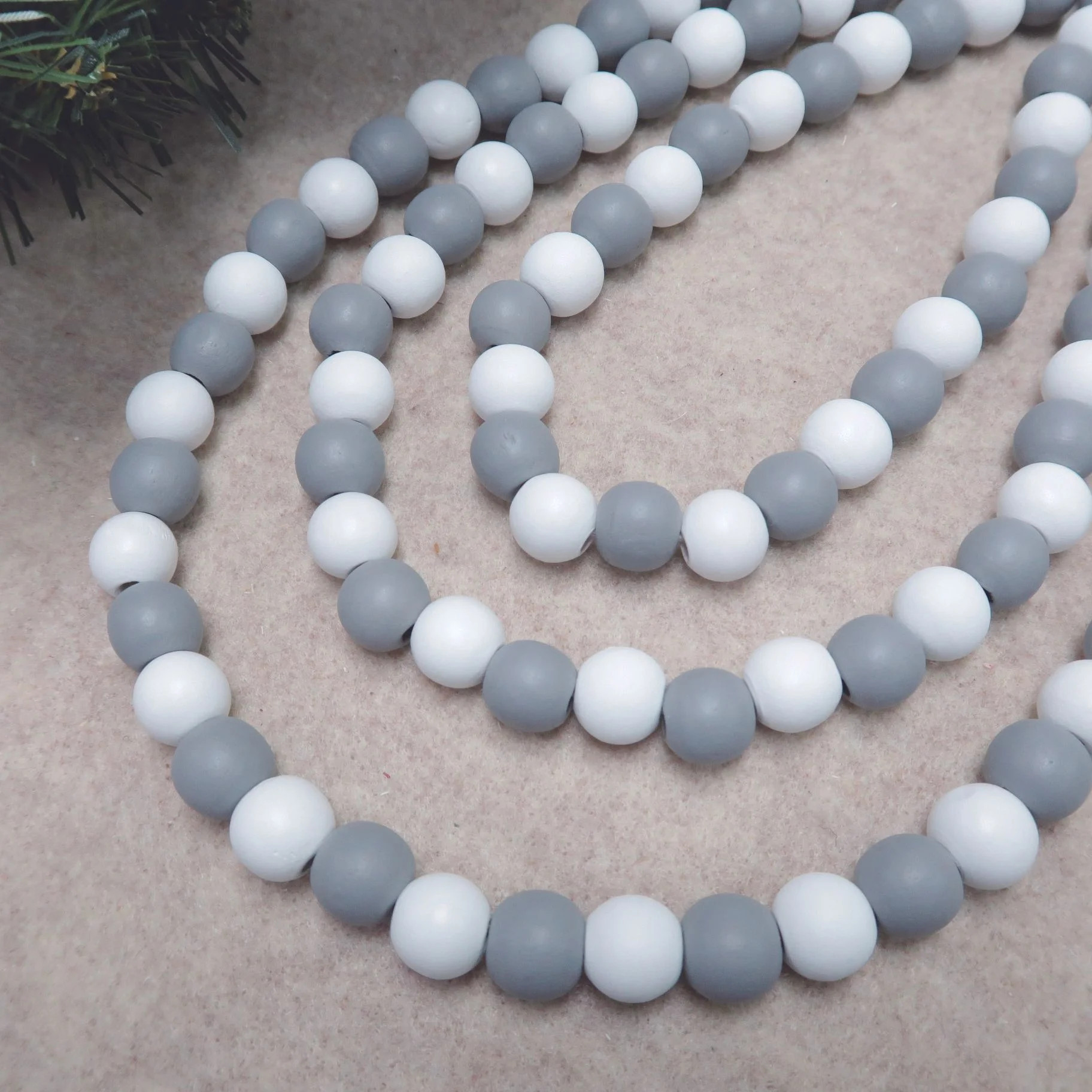 Holiday Time S/2 12ft G/w Wood Beads Garland | Walmart (US)