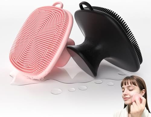 2 Pack Face Scrubber,Silicone Facial Cleansing Brush for Men & Women,Reusable Gentle Facial Water... | Amazon (US)