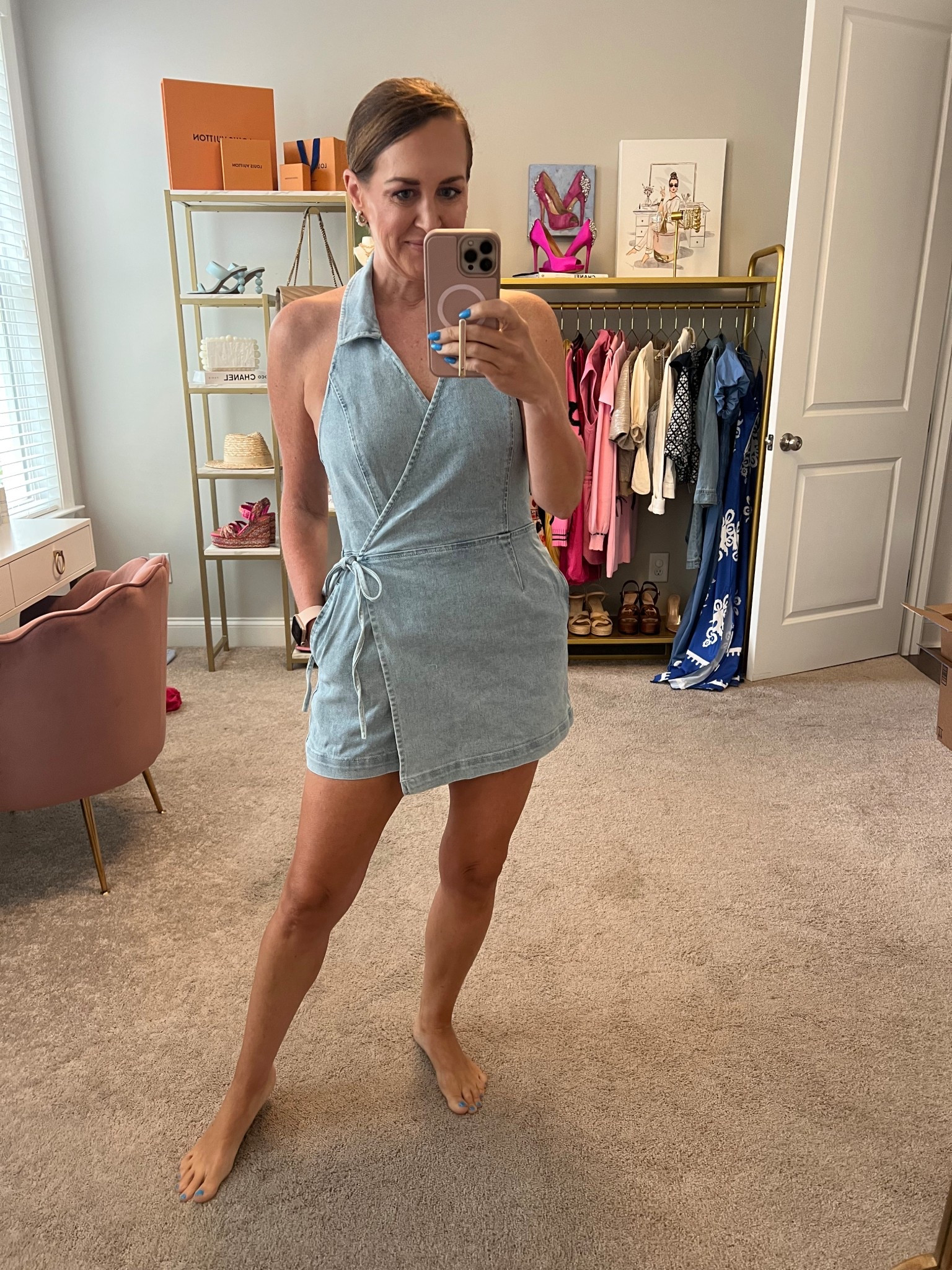 Mink pink denim romper 

#LTKSummerEdit #LTKOver40 #LTKStyleTip