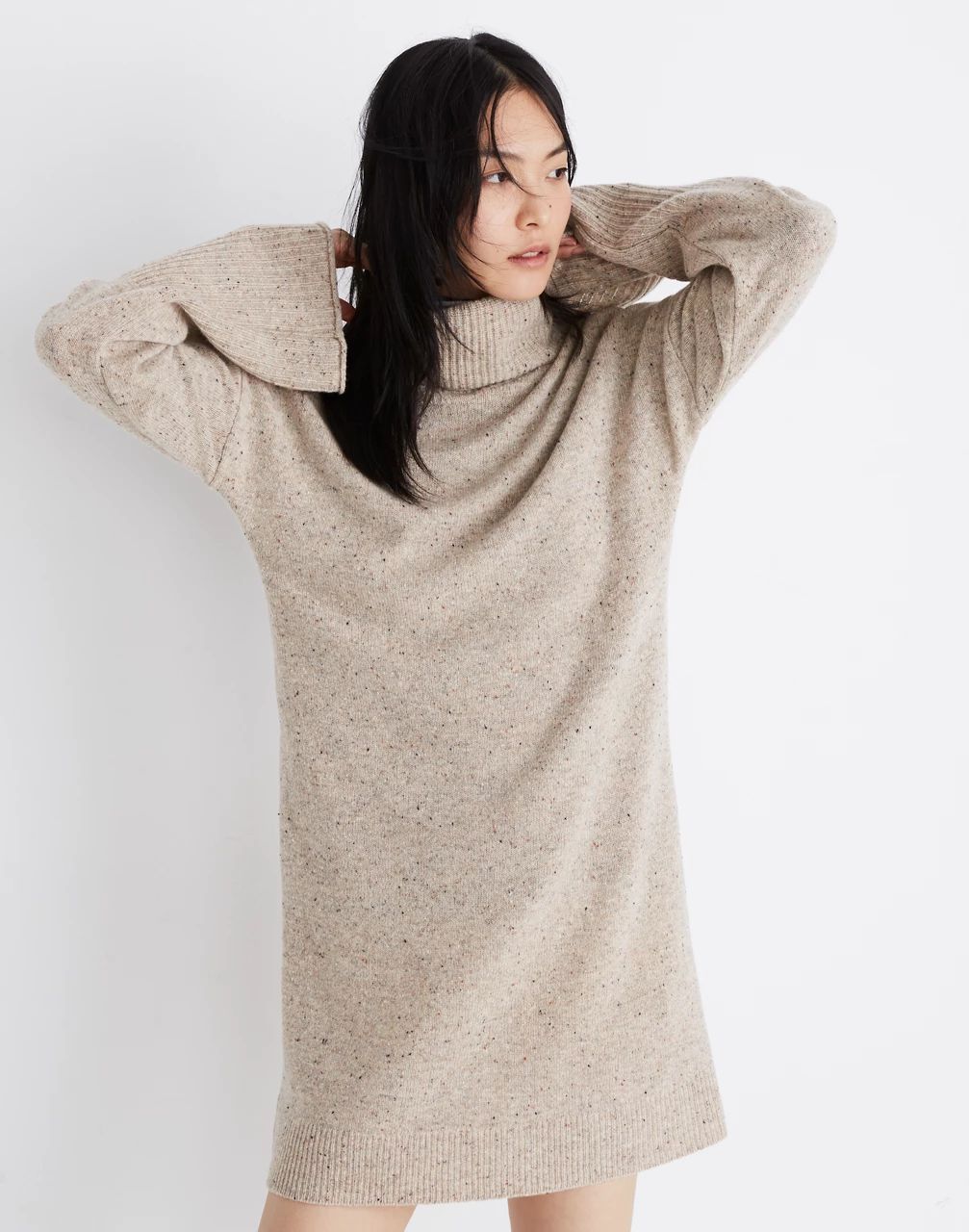 Bell-Sleeve Turtleneck Sweater-Dress | Madewell