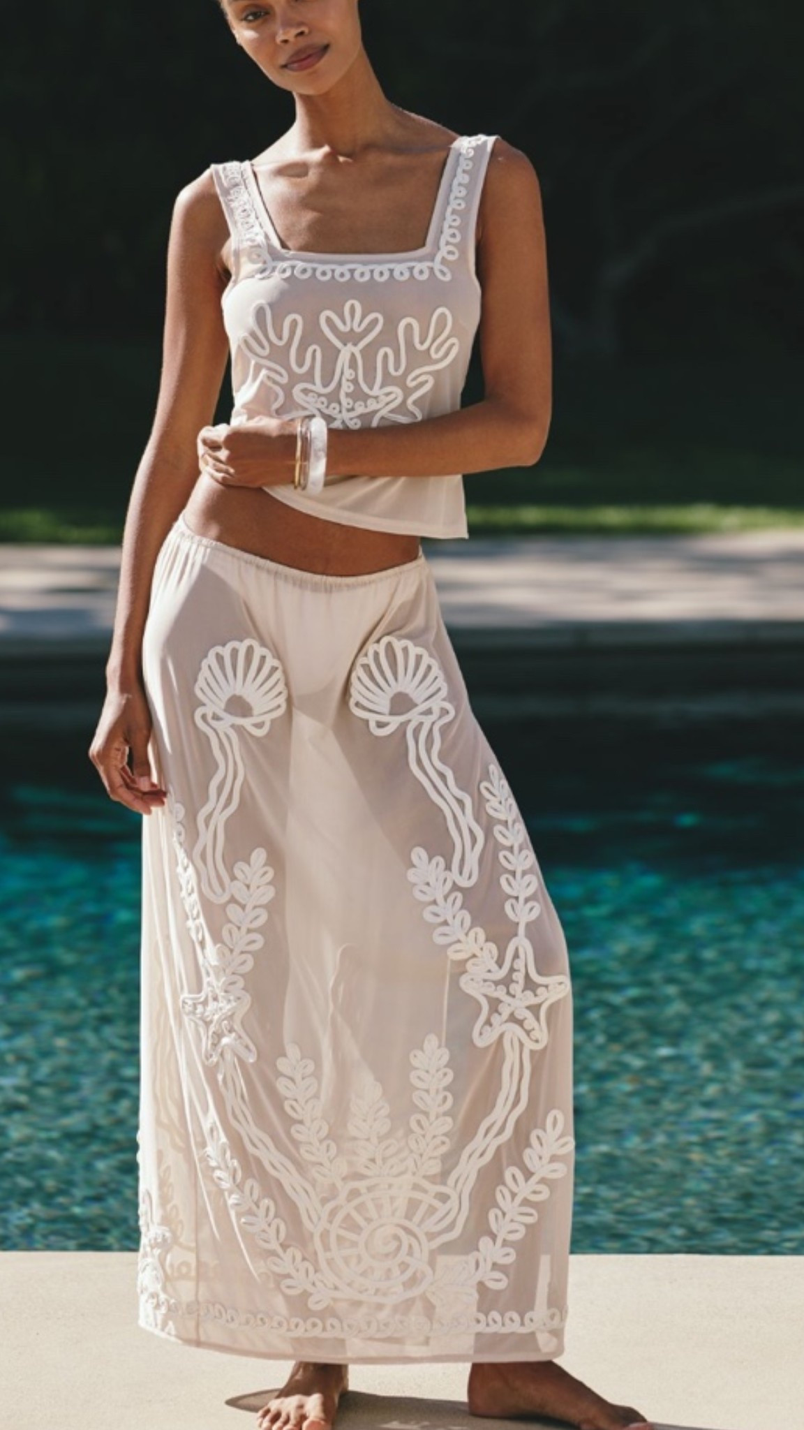 Super pretty sheer embroidered beach or pool swim cover up set!

#LTKTravel #LTKSwim #LTKootd