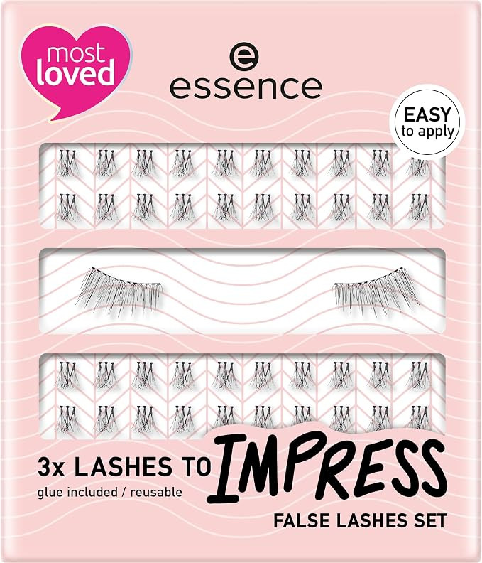essence Lashes to Impress 01 Lot de 3 paires de faux cils - Noir, végétalien, sans nanoparticul... | Amazon (FR)