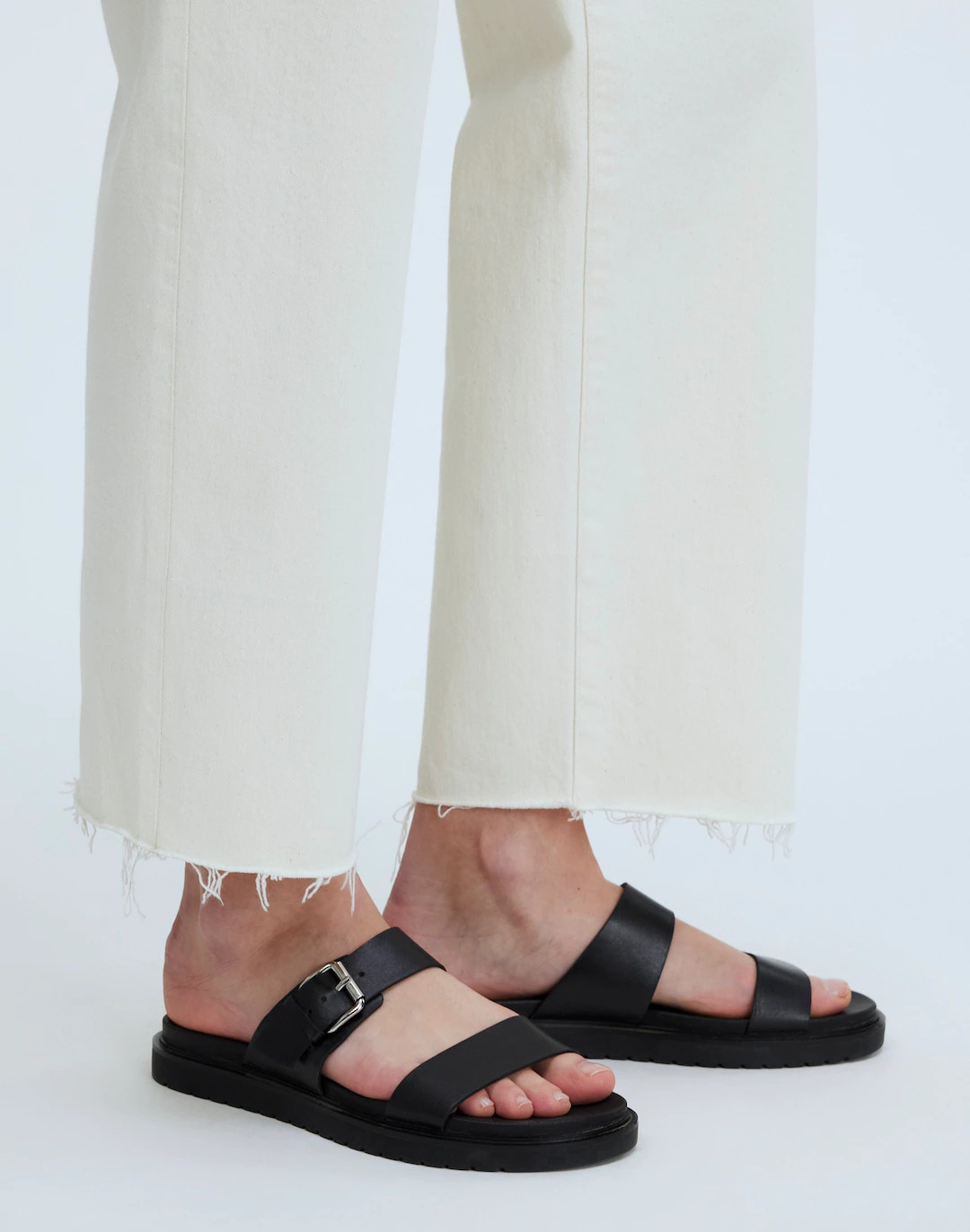 The Dee Double-Strap Slide Sandal in Leather | Madewell