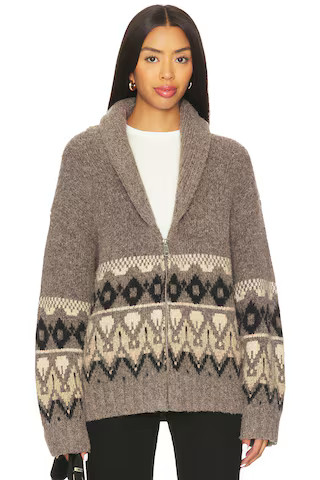 Joe's Jeans Inga Fairisle Cardigan in Charcoal Brown from Revolve.com | Revolve Clothing (Global)