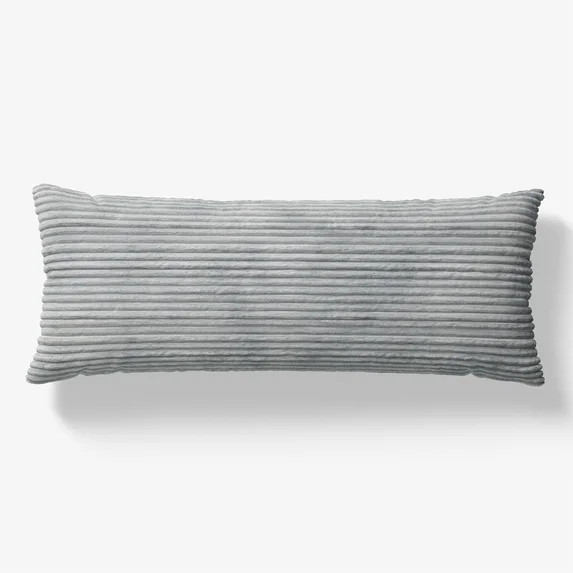 Mainstays Kids Body Pillow with Plush Ribbed Corduroy Removable Cover, 48" x 20", Soft Silver | Walmart (US)
