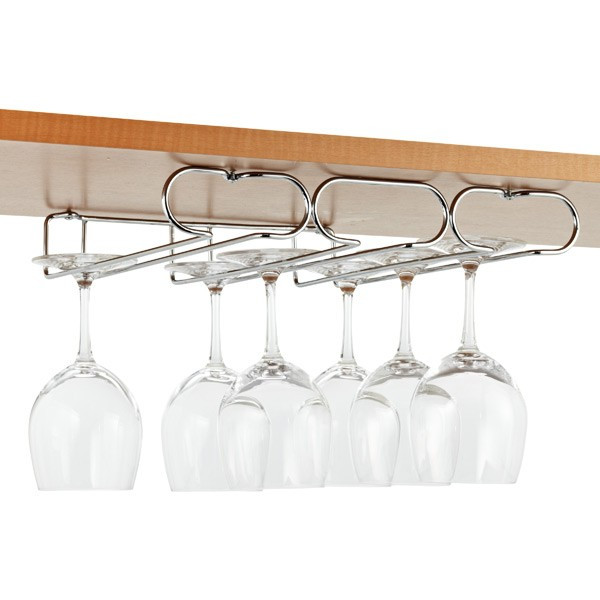 Triple Stemware Holder Chrome | The Container Store