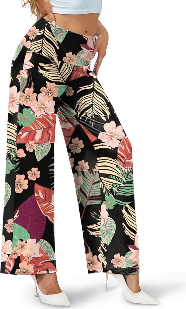 Arolina Women's Stretchy Wide Leg Palazzo Lounge Pants Casual Comfy High Waist Palazzo Pants | Amazon (US)