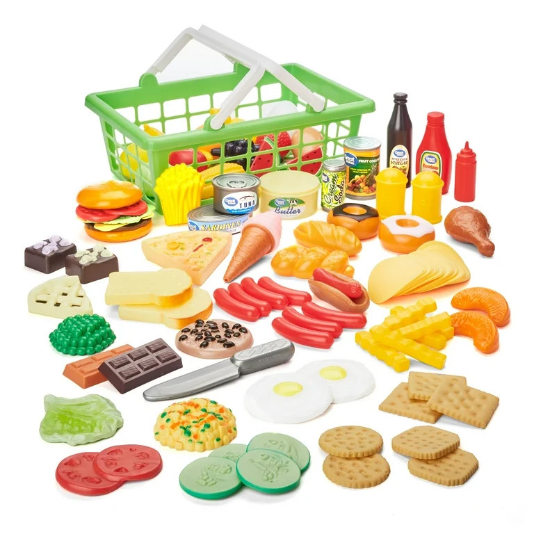 Kid Connection Play Food Basket, 100 Pieces, Toddler Toys | Walmart (US)