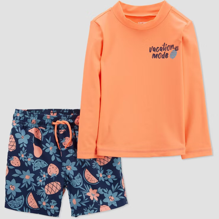 Carter's Just One You® Toddler Boys' 2pc Rash Guard Set - Blue | Target