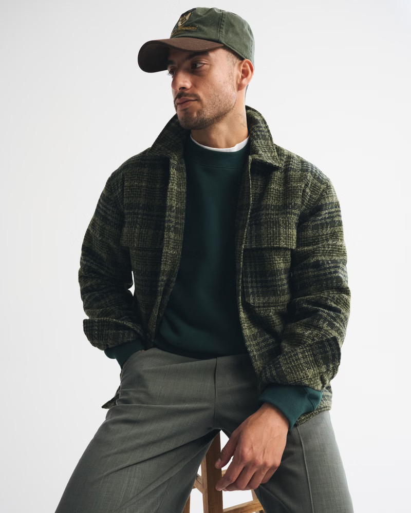 Men's Boucle Shirt Jacket | Men's New Arrivals | Abercrombie.com | Abercrombie & Fitch (US)