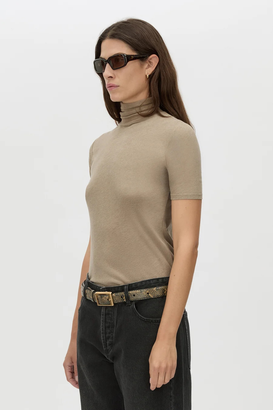 Dakota Elbow Sleeve Top in Taupe - CAMILLA AND MARC® C&M | CAMILLA AND MARC (ANZ)