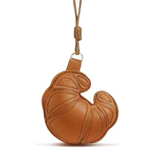 Juinte Leather Horn Bag Charm Keychain for Bag Cute Bread Keychain Accessory for Women Backpack Car Purse Handbag Pendant Accessories Attachment Hanging Decoration | Amazon (US)