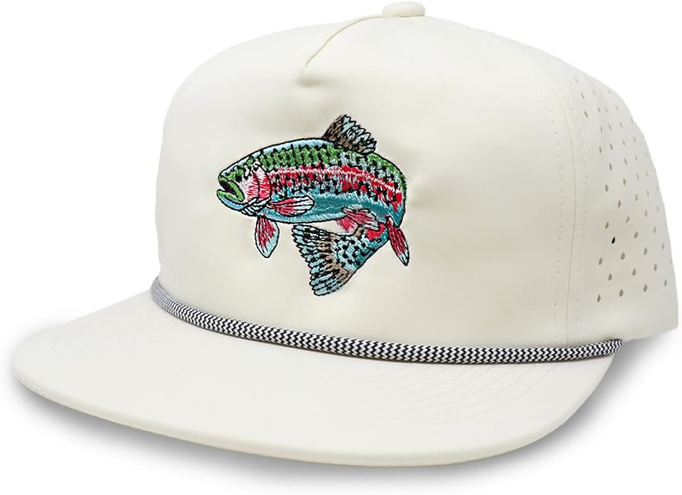 Trout Hat for Men - Dri-Fit Snapback Fishing Cap with Embroidered Rainbow Trout - Performance Las... | Amazon (US)
