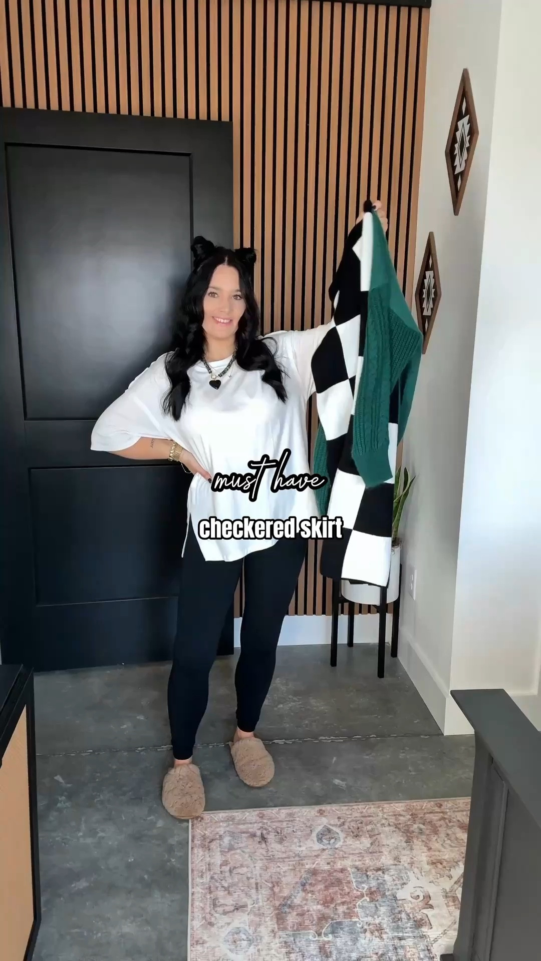 Sweater - small (forest green color)
Skirt - xs long
Bralette - medium
Shapewear - medium

This black & white checkered skirt will forever be one of my favorite amazon finds 👏🏼 The quality is insanely good (super thick knit material) I paired it withe this dark green sweater & finished the look with my platform doc martens! 

*This would also make a really good edgier option for the holidays!



#LTKFindsUnder100 #LTKootd #LTKgrwm