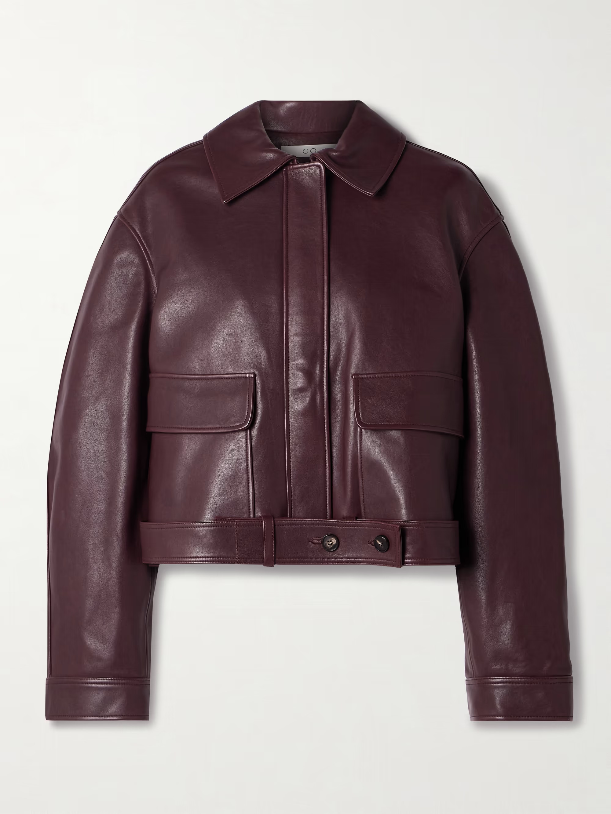 Belted leather jacket | NET-A-PORTER (US)