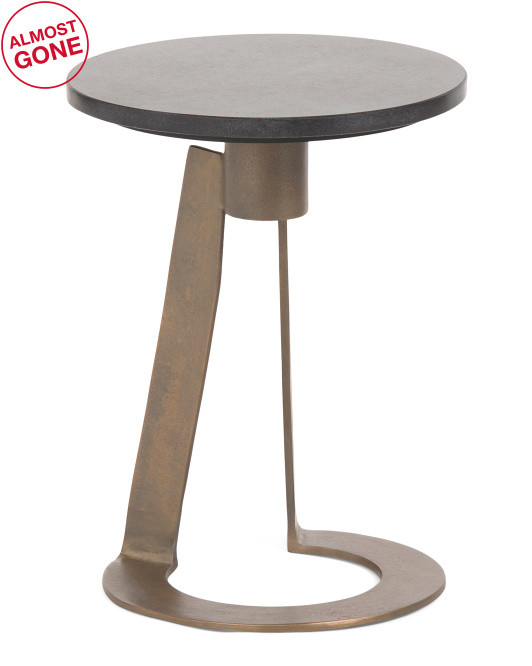 14x18 Leyton Marble Cast Aluminum Accent Table | TJ Maxx