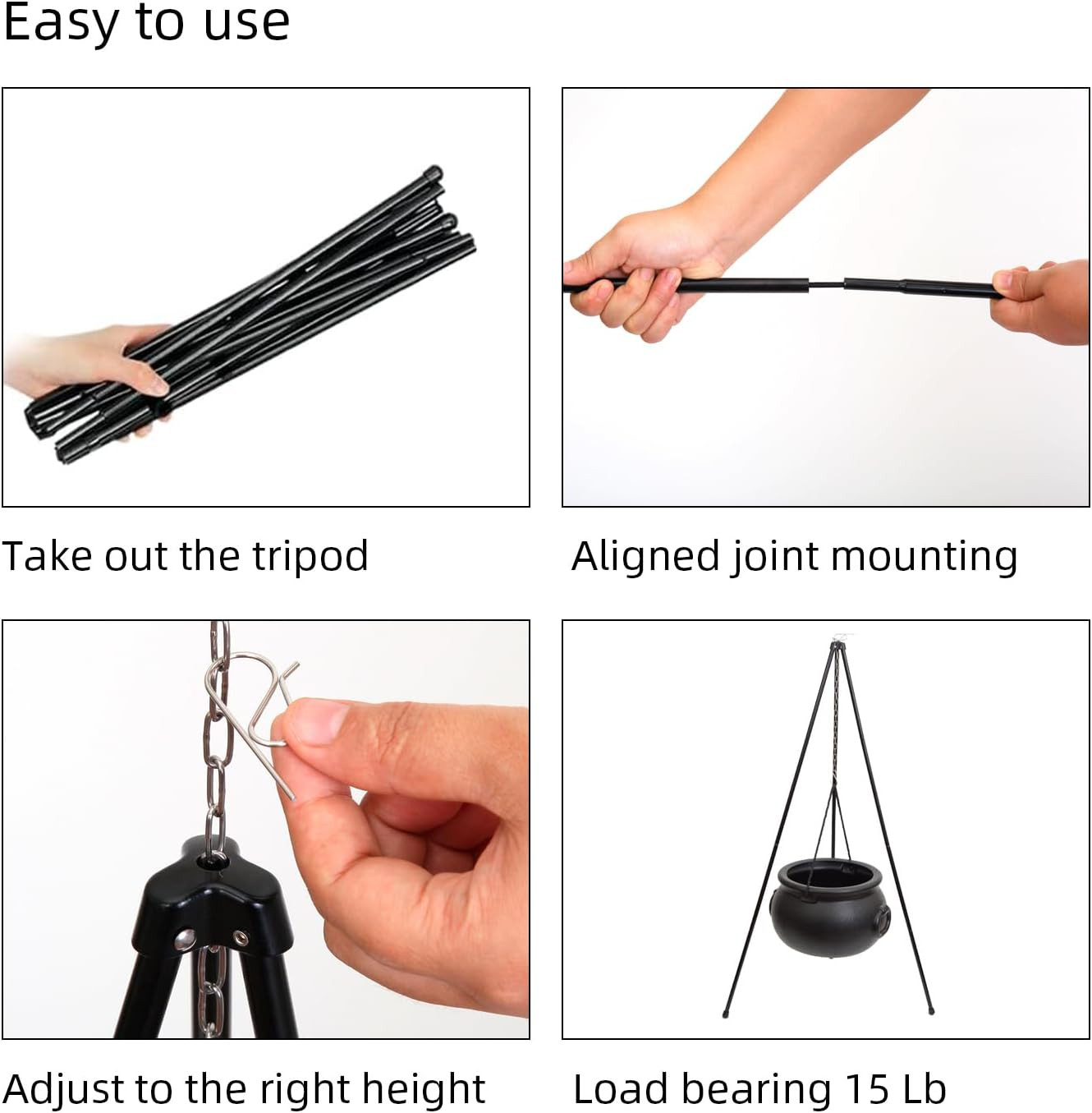 Halloween Decor Outdoor - Large Witches Cauldron on Tripod with LED light Yard Home Porch Decorat... | Amazon (US)