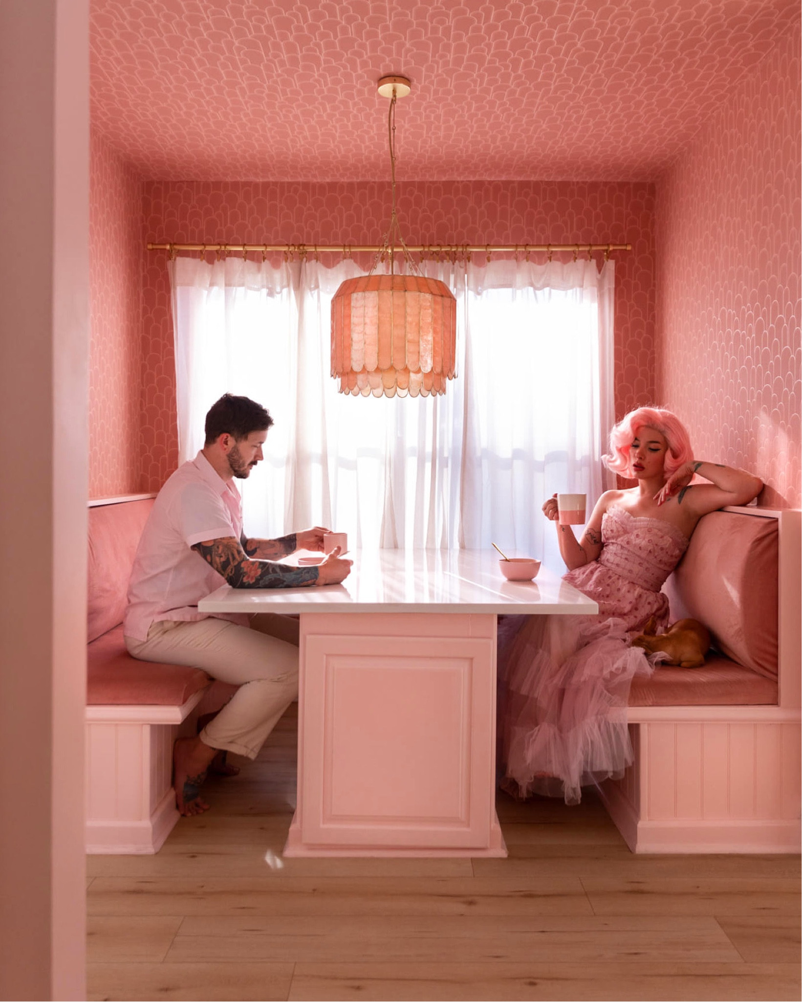 Our breakfast nook details. The chandelier light is my favorite! #ltkhome