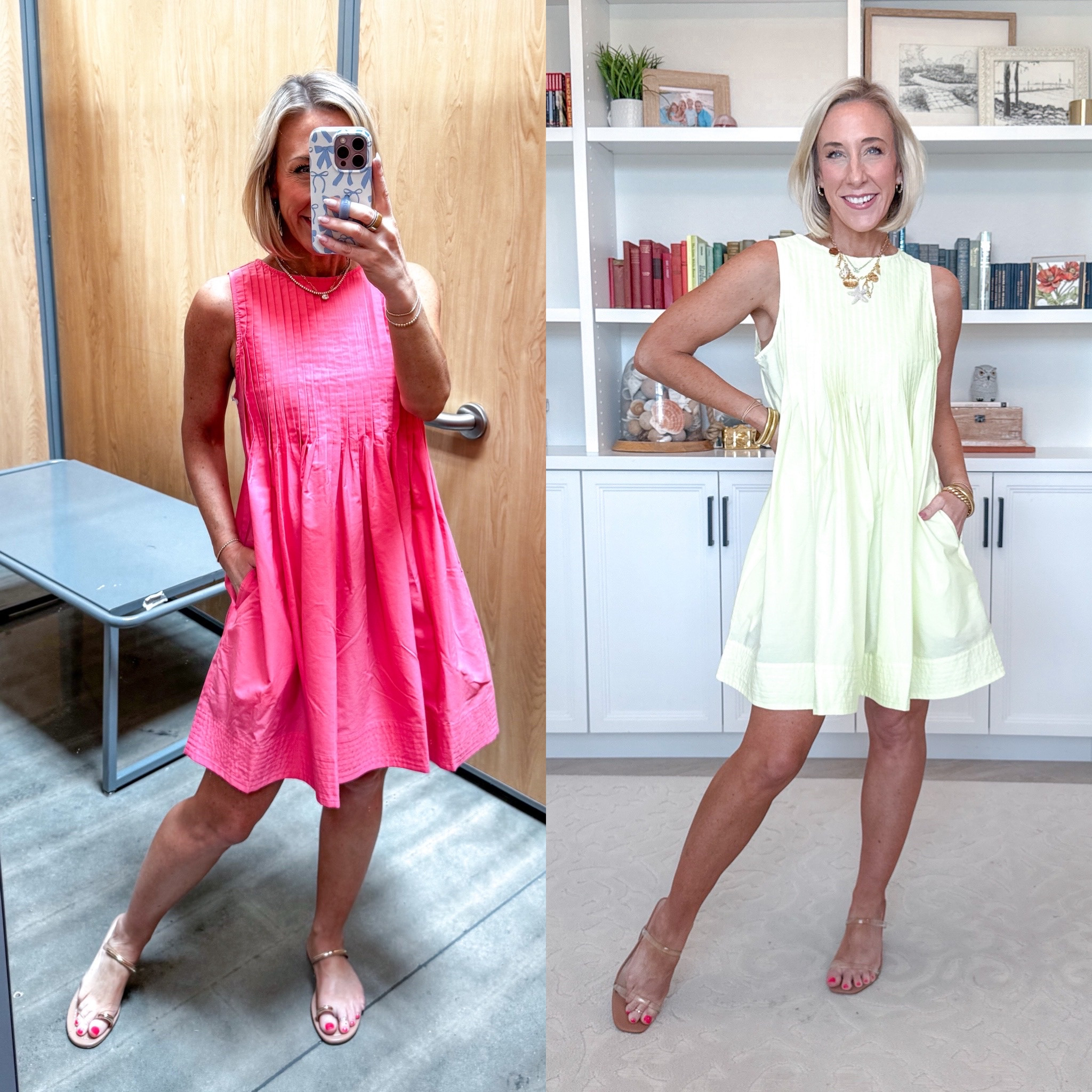 Walmart - in store try-on. Sleeveless Pleated Mini Dress - size XS. $34. 2 colors. 

#LTKSeasonal#LTKOver40 

 