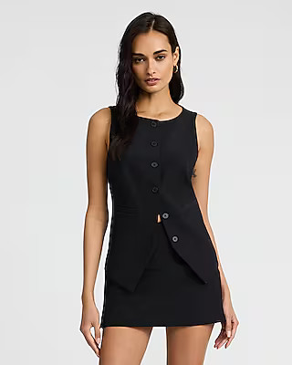 Editor Studio Stretch Twill Super High Waisted Mini Skort | Express