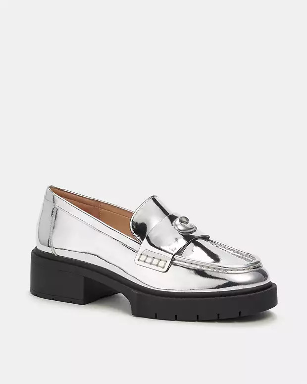 Leah Loafer In Silver Metallic | Coach Outlet US