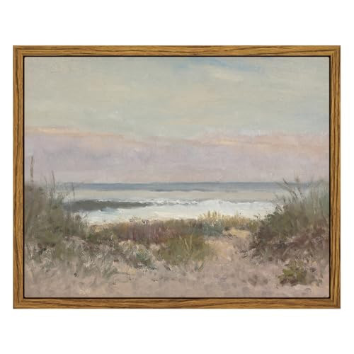 InSimSea Framed Wall Art for Living Room Classical Coastal Scenery Wall Decor Vintage Coastal Beach Reed Landscape Oil Painting Farmhouse Wall Decorations Bedroom Kitchen Office Bathroom 8x10in | Amazon (US)