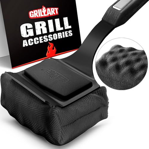 GRILLART Grill Brush Bristle Free. SteamWizards BBQ Replaceable Cleaning Head, Seamless-Fit Scraper Tools for Cast Iron/Stainless-Steel Grates Griddle, Safe Barbecue Grill Cleaner Brush-Dark Black | Amazon (US)