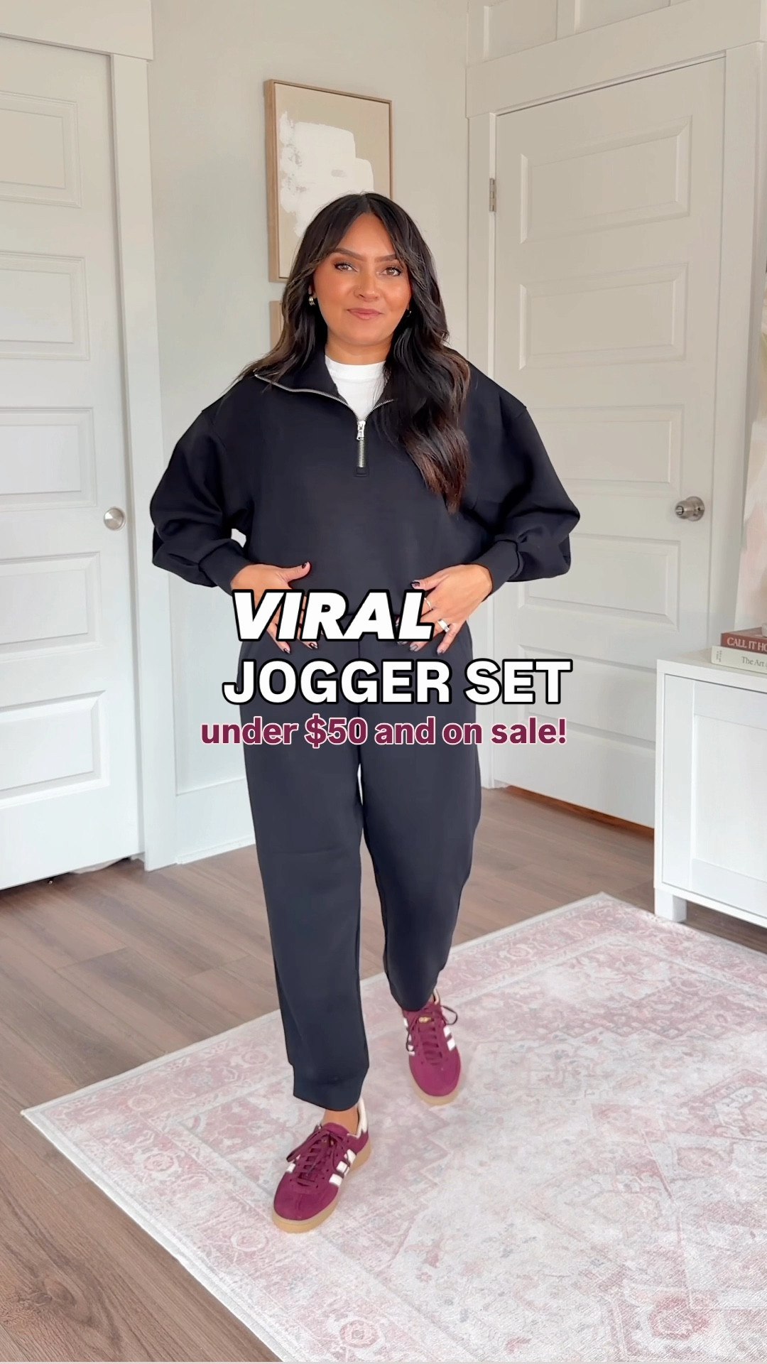 Black pullover size xs petite TTS
Black joggers size small petite TTS 
Sneakers size 6 TTS 



#LTKFindsUnder50 #LTKPetite #LTKSaleAlert