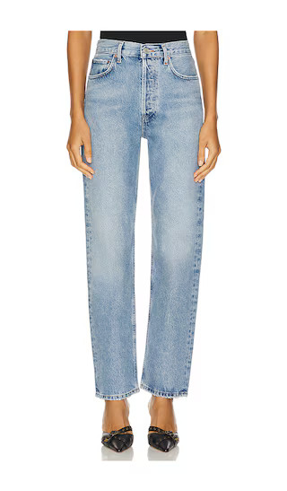 90s Pinch Waist High Rise Straight in Harmonic | Revolve Clothing (Global)