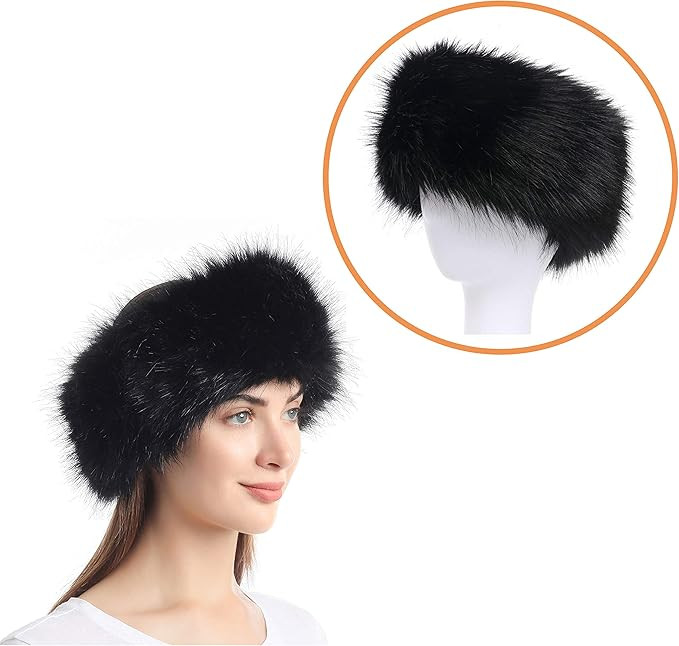 LA CARRIE Faux Fur Headband with Stretch Women's Winter Earwarmer Earmuff | Amazon (US)