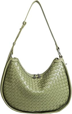 Crescent Shoulder Bag for Women, Woven Crossbody Bag, Small Clutch Purse, Hobo Tote Handbags with... | Amazon (US)