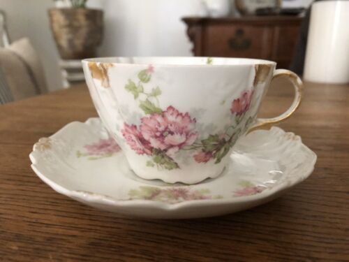 Antique Limoges LDBC France Tea Cup & Saucer Set - Pink Floral With Gold  | eBay | eBay US