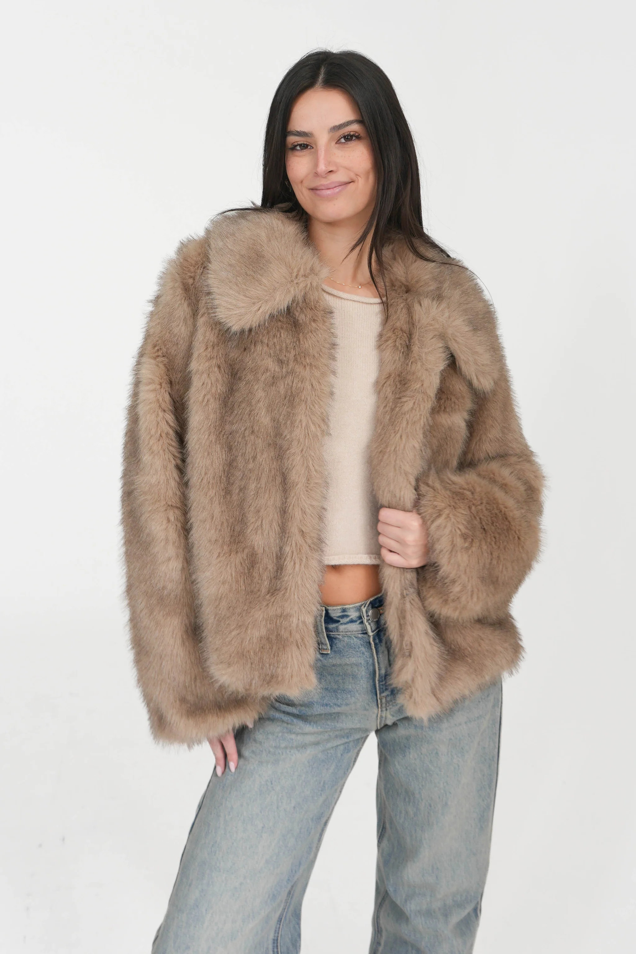 So Chic Faux Fur Jacket | Grey Bandit