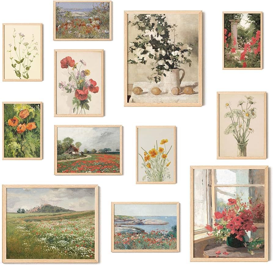 97 Decor Floral Wall Art - Vintage Floral Prints for Wall Decor, Flower Poster for Room Aesthetic... | Amazon (US)