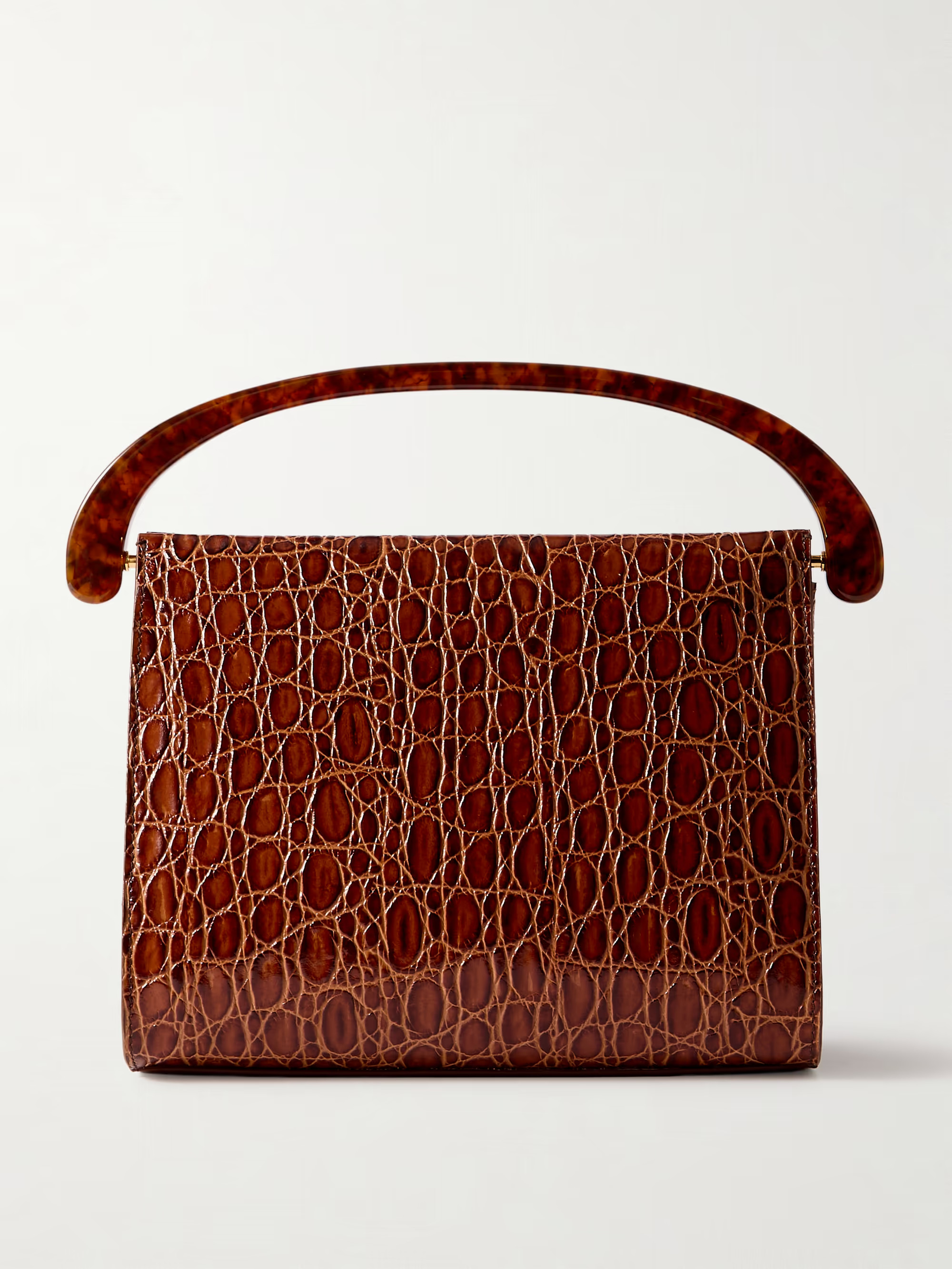 Croc-effect leather tote - tan - One Size | NET-A-PORTER (US)